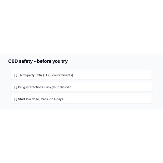 CBD safety checklist